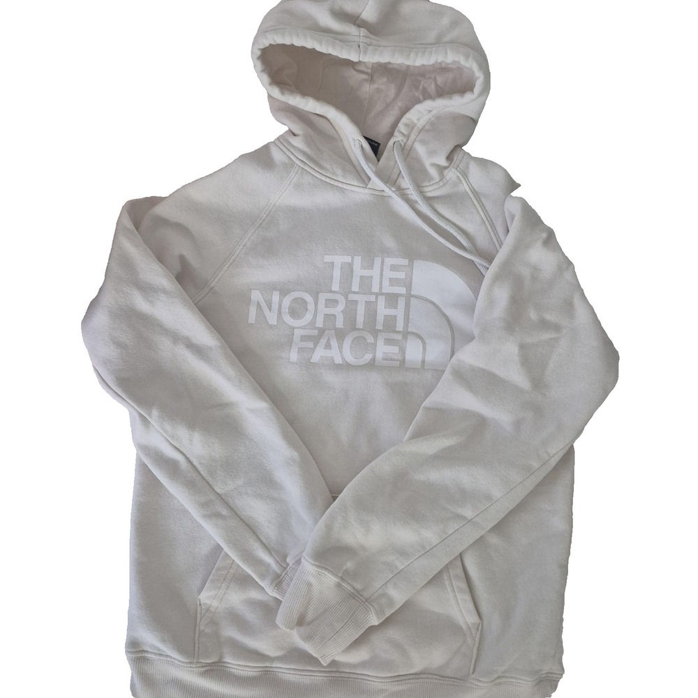 The‎ North Face Hoodie Womens XS White Fleece Pullover Logo Sweatshirt NF0A7UNO